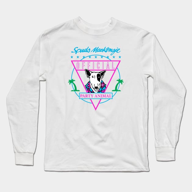 Spuds Mackenzie The Original Party Animal Long Sleeve T-Shirt by Authentic Vintage Designs